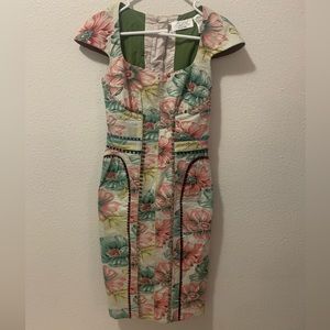 NWT Anthropologie Byron Lars Beauty Mark Floral Brocade Garden Sheath 0 P $348